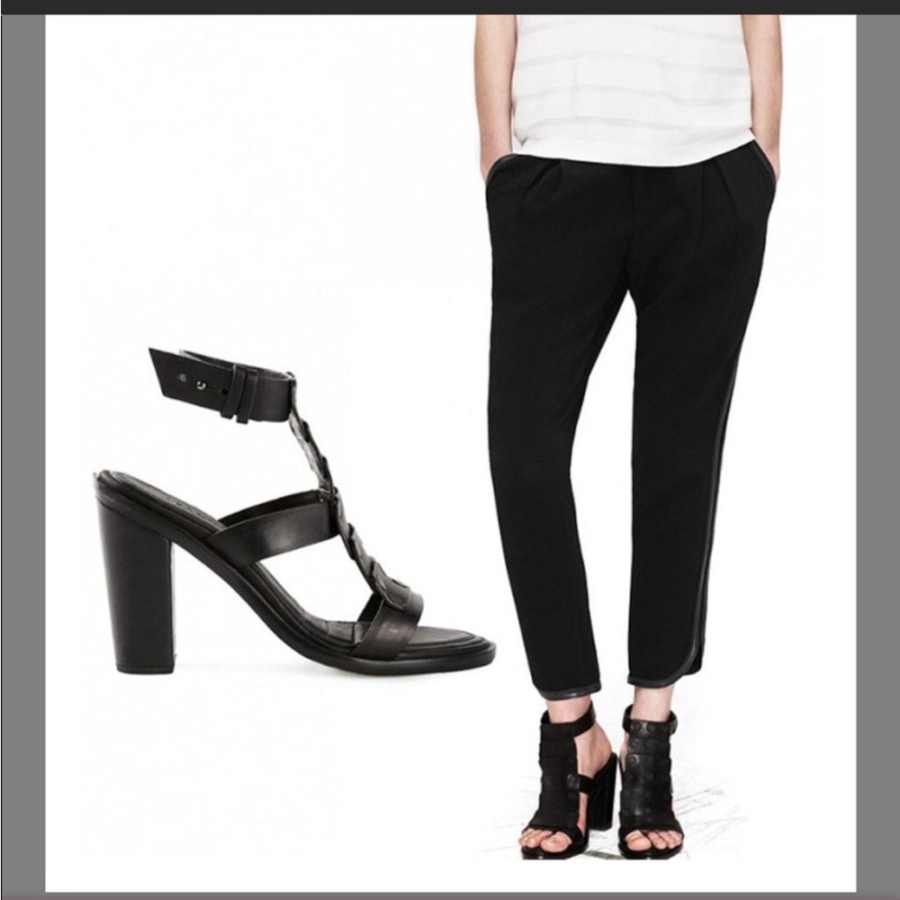 RAG & BONE BLACK DEANE T STRAP SANDAL SIZE 39